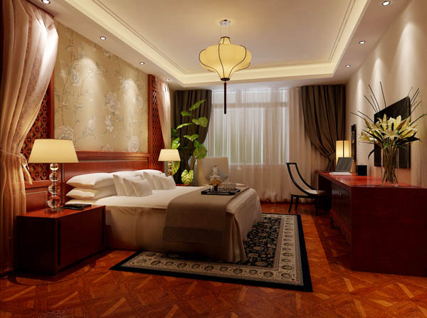新古典 新中式 三居 卧室图片来自YI依帆2012在幸福三村新中式古典主义风格的分享