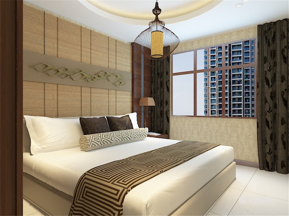 中式 一居 白领 收纳 80后 小资 卧室图片来自阳光力天装饰在珑著-79.00㎡-中式风格的分享