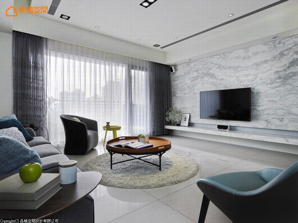 三居 现代 客厅图片来自幸福空间在清新疗愈 125平湖水绿纾压宅的分享