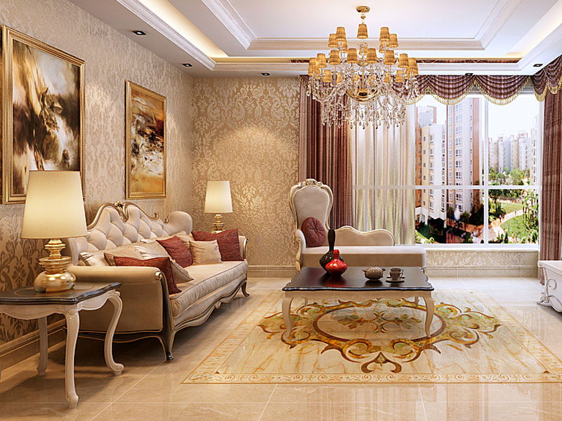 欧式 跃层 白领 客厅图片来自石家庄业之峰装饰在名门华都260平跃层欧式风格装修的分享