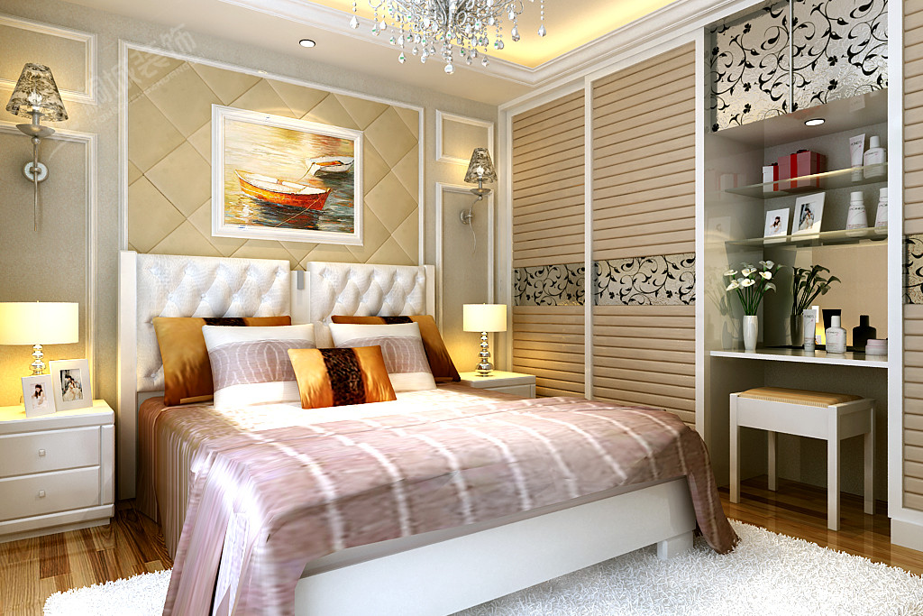 简欧 三居 白领 小资 欧式 卧室图片来自桐城装饰城城在曲江观邸的分享
