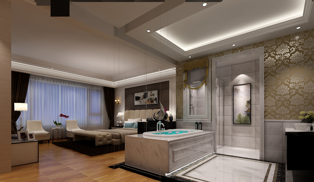 现代 简约 别墅 白领 尚层装饰 卧室 卧室图片来自北京别墅装修案例在270平别墅简约艺术范的分享