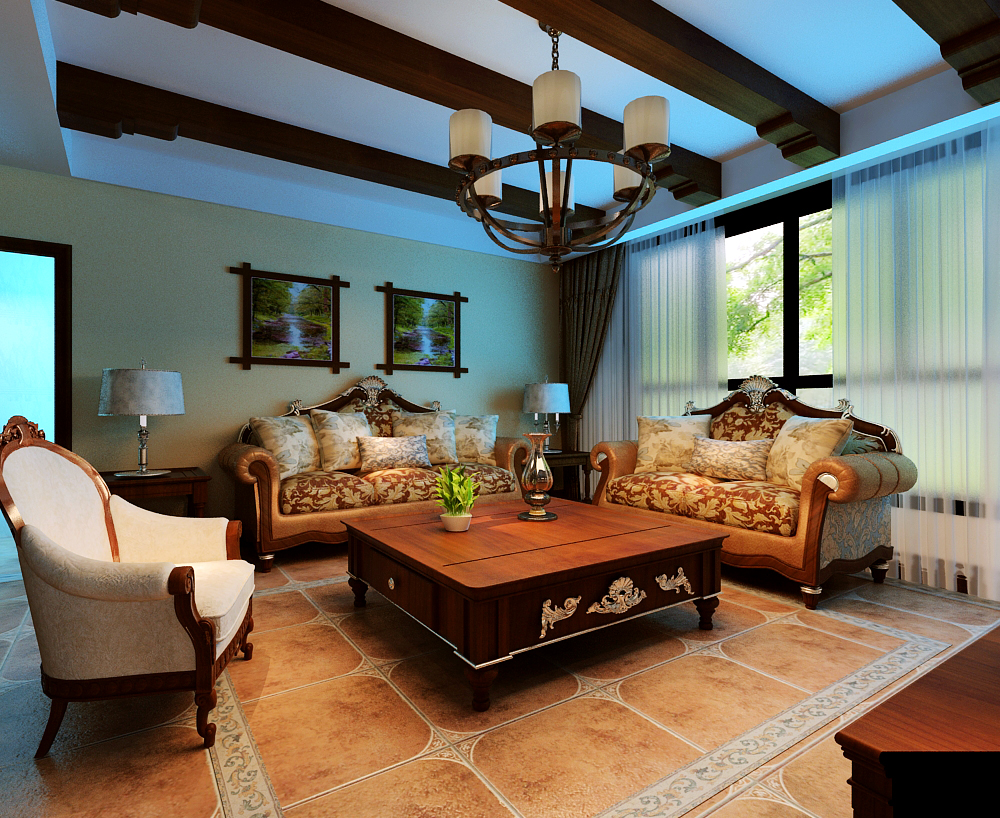 美式 三居 白领 收纳 旧房改造 客厅图片来自富有世纪装饰河南公司在美式风格的分享