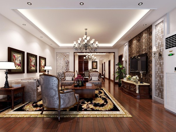 简约 美式 客厅图片来自青岛德瑞意家装饰郭欣在【案例展示】美式优雅格调的分享