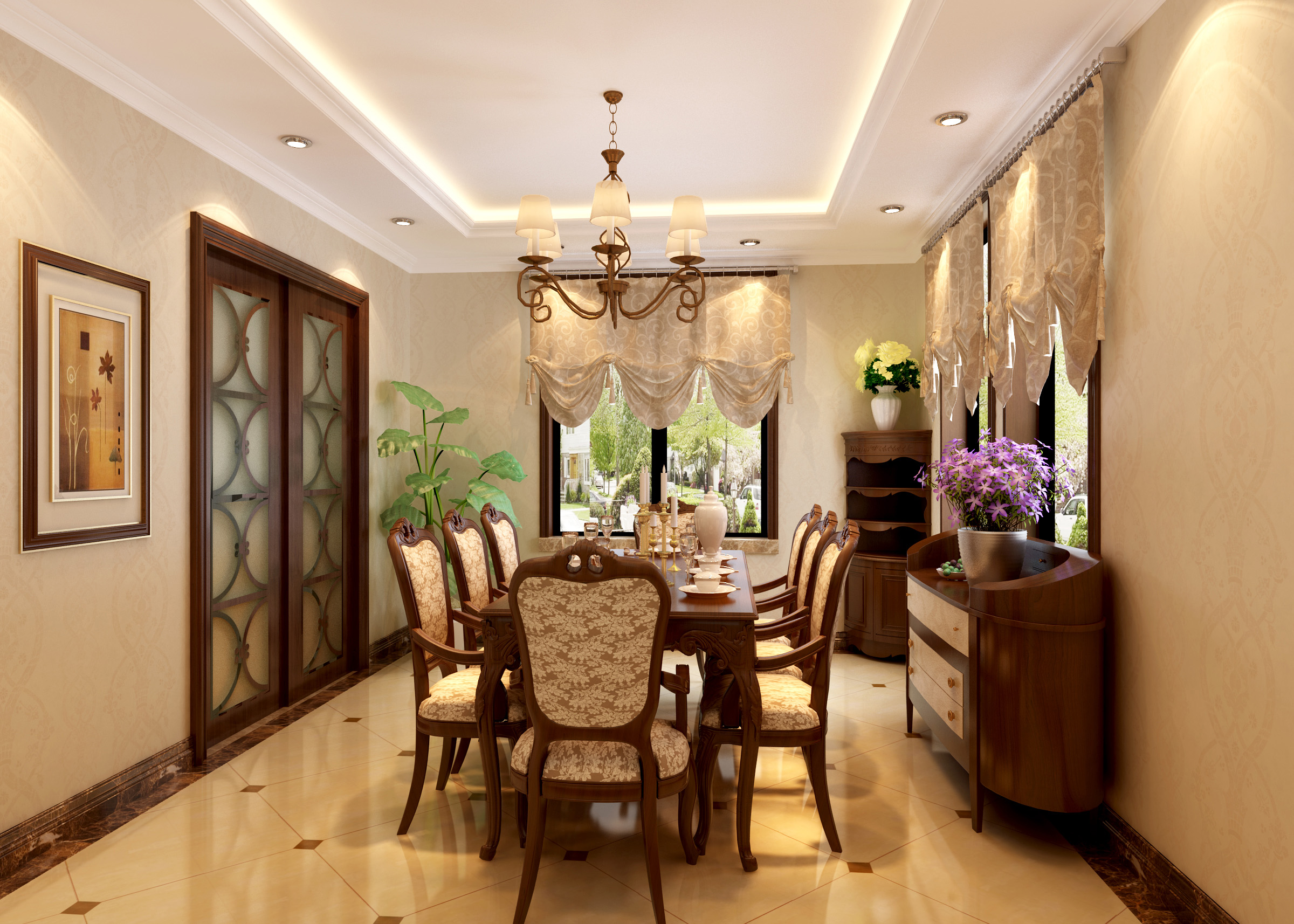 欧式 别墅 餐厅图片来自北京今朝装饰刘在恒盛艺墅复式简欧装饰设计的分享
