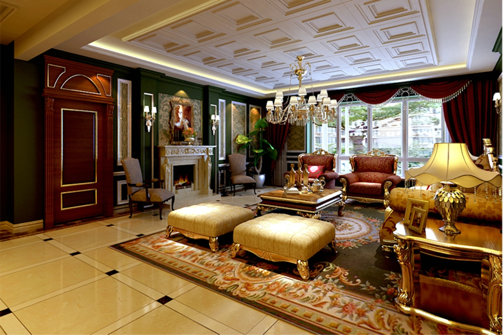 四居室 欧式 客厅图片来自石家庄业之峰装饰虎子在紫晶悦城220平米欧式风格的分享