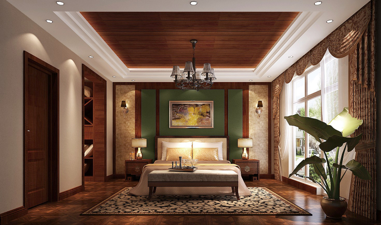 东南亚风格 四居 高度国际 装饰 设计 卧室图片来自高度国际装饰王伟在潮白河孔雀城 四居的分享