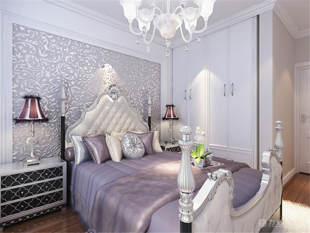 欧式 二居 白领 收纳 80后 小资 卧室图片来自阳光力天装饰在东壹区-82㎡-简欧风格的分享
