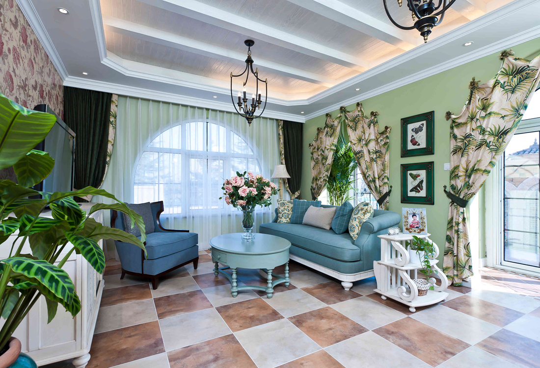 田园 别墅 白领 尚层装饰 客厅 客厅图片来自北京别墅装修案例在580平美式田园风格案例清新呈现的分享