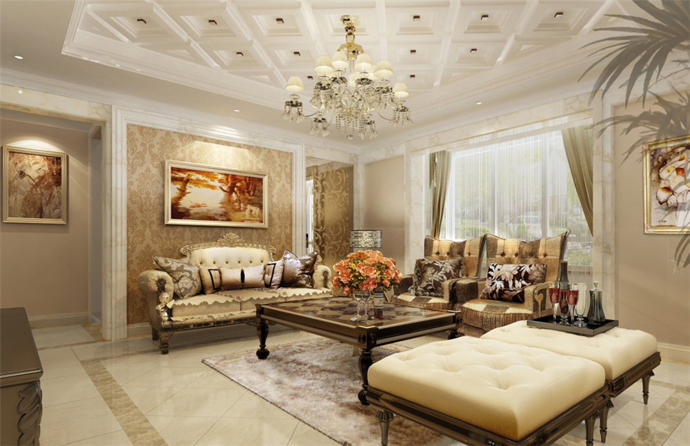 欧式 三居 白领 收纳 80后 小资 客厅图片来自实创装饰完美家装在观湖国际180平欧式大宅生活案例的分享