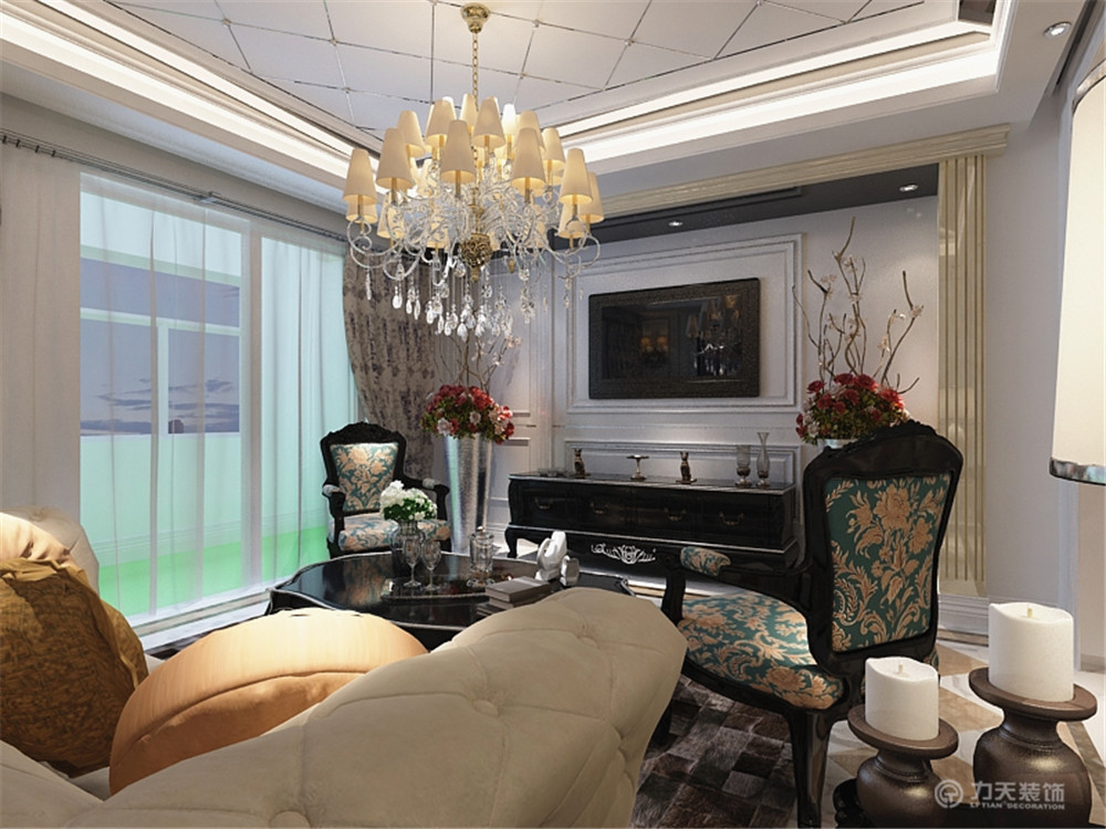 欧式 三居 收纳 白领 80后 小资 客厅图片来自阳光力天装饰在珑著-194.00㎡-欧式的分享