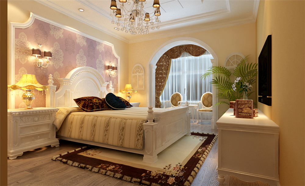 欧式 二居 白领 收纳 小资 80后 卧室图片来自实创装饰完美家装在天通苑80平简欧风格案例赏析的分享