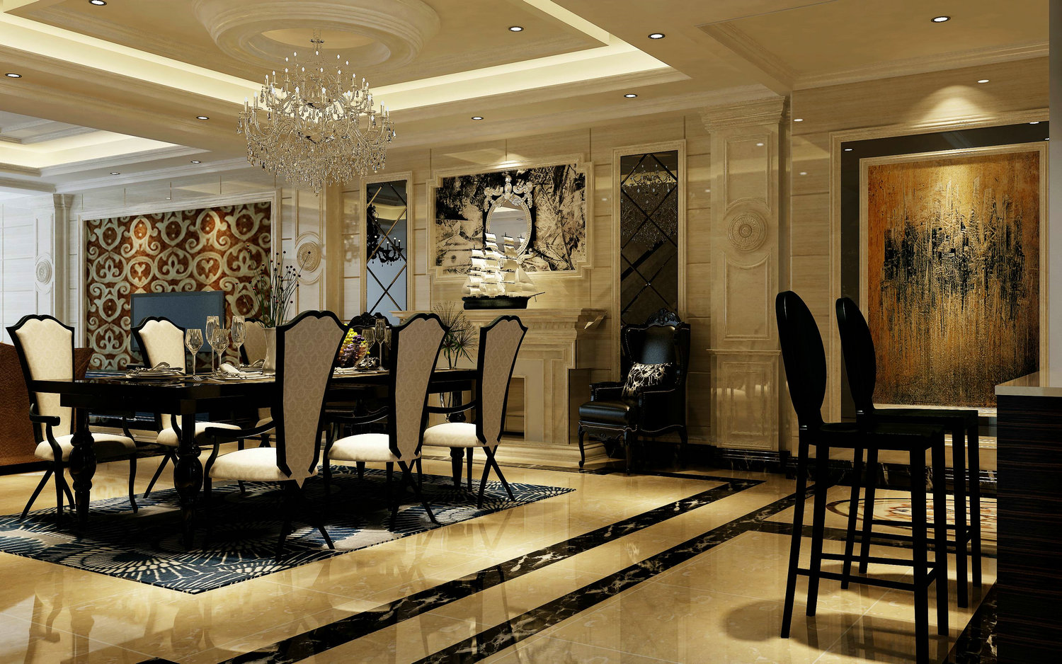 别墅 欧式 餐厅图片来自实创装饰晶晶在浦江华侨城高贵大气欧式美宅的分享