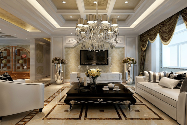 客厅图片来自西安龙发装饰在古典和现代的双层审美效果的分享
