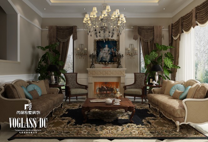 欧式 别墅 客厅图片来自天津尚层装修韩政在760㎡独栋欧式古典风的分享