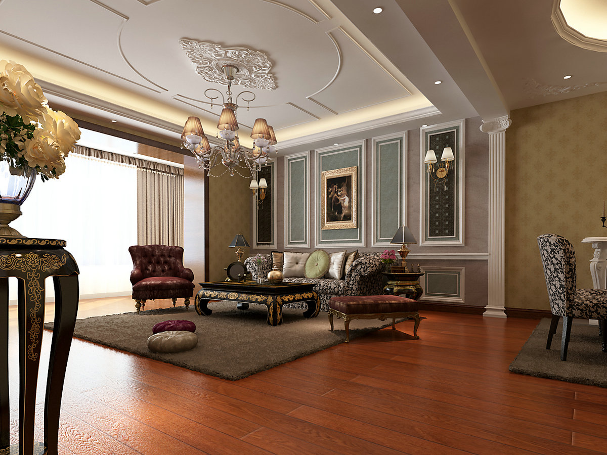 三居 古典 客厅图片来自实创装饰晶晶在175平3居室新古典三口之家的分享