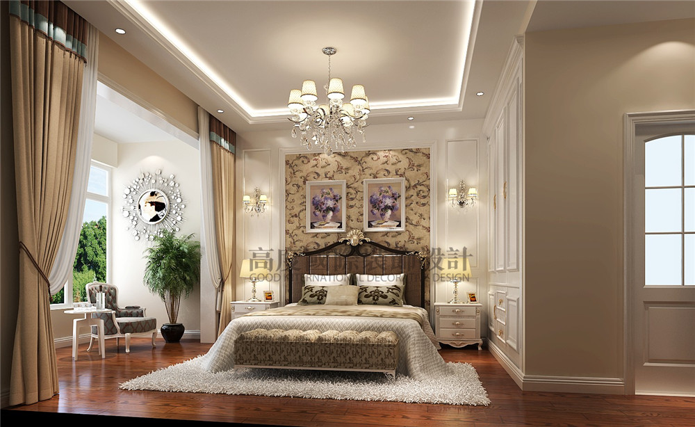 欧式 复式 三层 别墅 高度国际 卧室图片来自成都高度国际装饰娜娜在佳乐国际城的分享