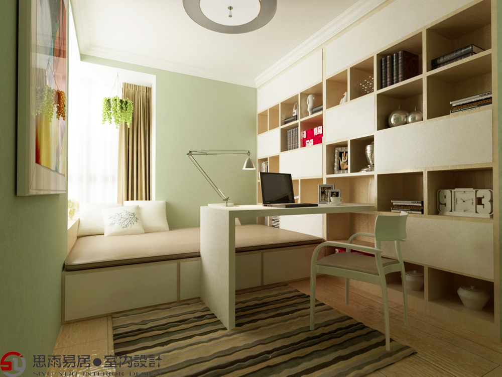 简约 旧房改造 书房图片来自思雨易居设计在【原创】北京朗琴园现代简约风格的分享