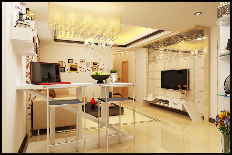 简约 三居 婚房 80后 小资 客厅图片来自上海实创-装修设计效果图在95平现代简约风格的分享