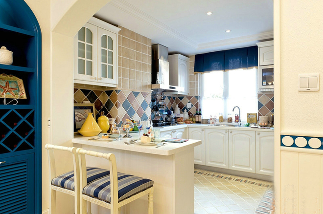 厨房图片来自今朝装饰老房装修通王在蓝白英伦风的分享