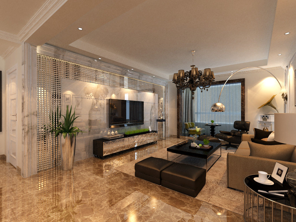 欧式 三居 保利香槟 客厅图片来自百家设计小刘在保利香槟国际125平简欧风格的分享