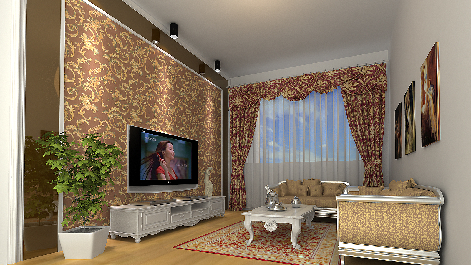 简约 欧式 混搭 别墅 客厅图片来自长沙金煌装饰在温馨浪漫简欧风格的分享