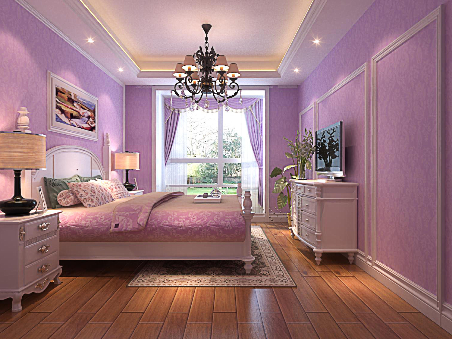 简约 欧式 混搭 别墅 卧室图片来自长沙金煌装饰在温馨浪漫简欧风格的分享
