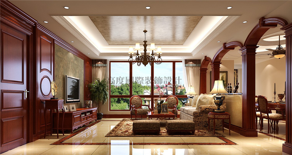 新古典 三居 高贵 客厅图片来自成都高度国际装饰娜娜在泰悦湾153平米新古典的分享