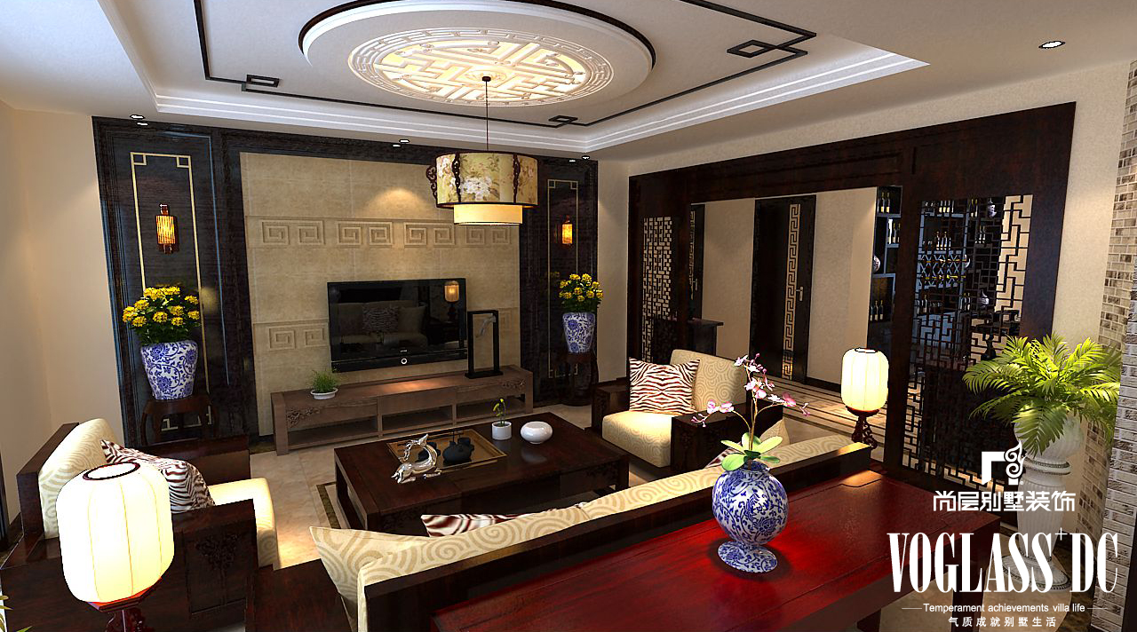 别墅 客厅图片来自天津尚层装修韩政在尚清湾中式风的分享
