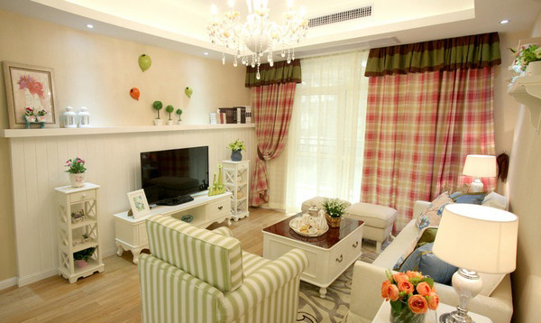 客厅 客厅图片来自家装E站重庆体验店在韩式清新田园风，温馨爆棚！的分享