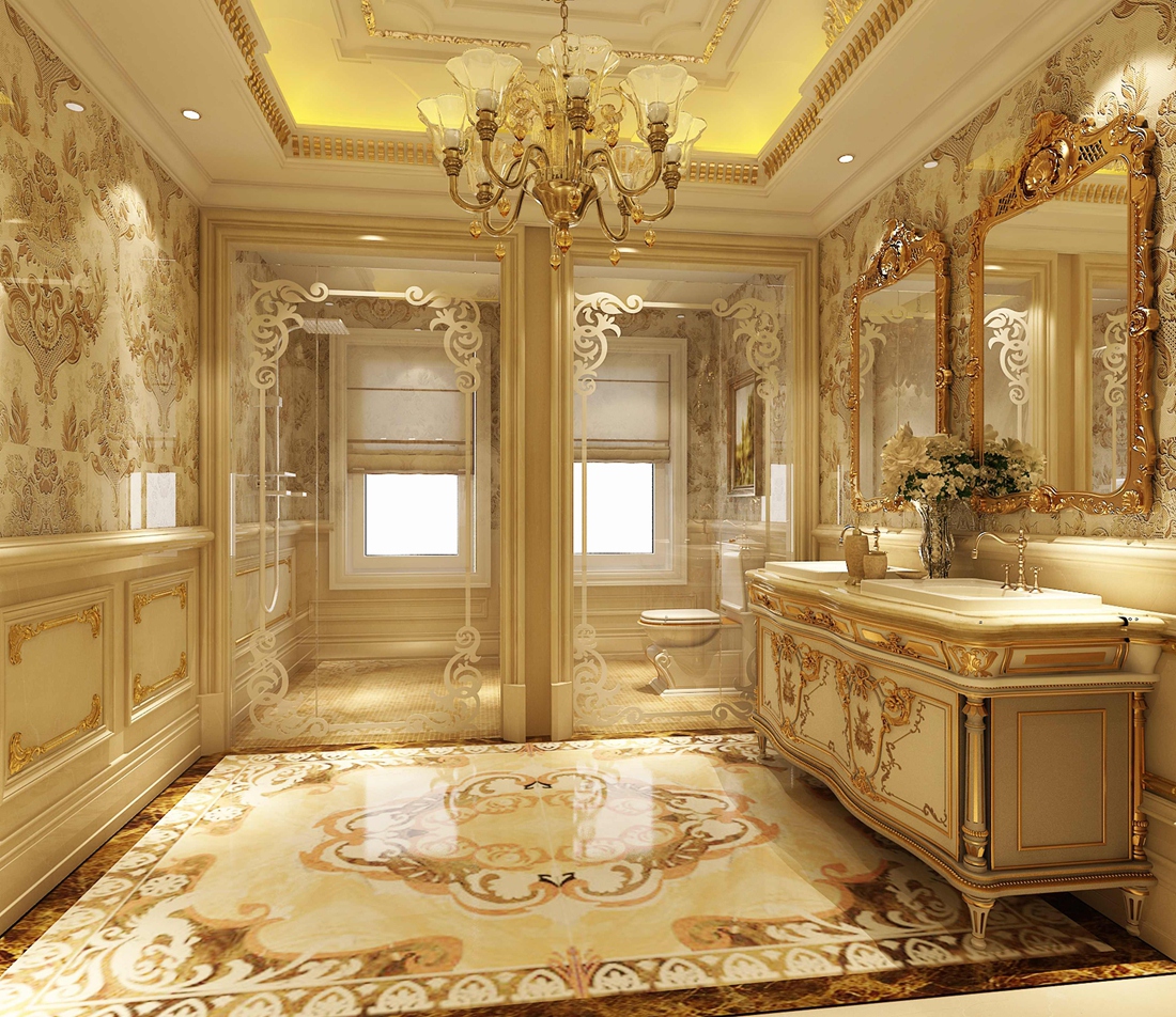 法式风格 别墅 白领 尚层装饰 卫生间 卫生间图片来自北京别墅装修案例在moma万万树法式风格案例欣赏的分享