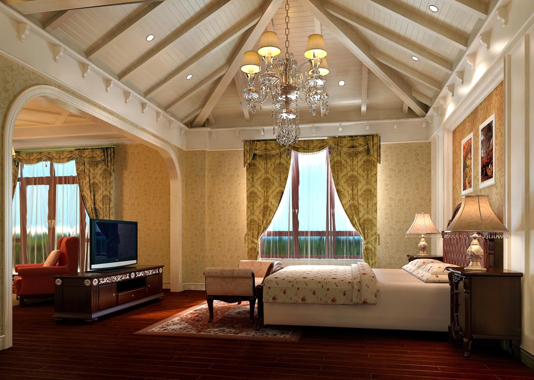 欧式 别墅 白领 尚层装饰 卧室图片来自北京别墅装修案例在800平欧式古典大宅赏析的分享
