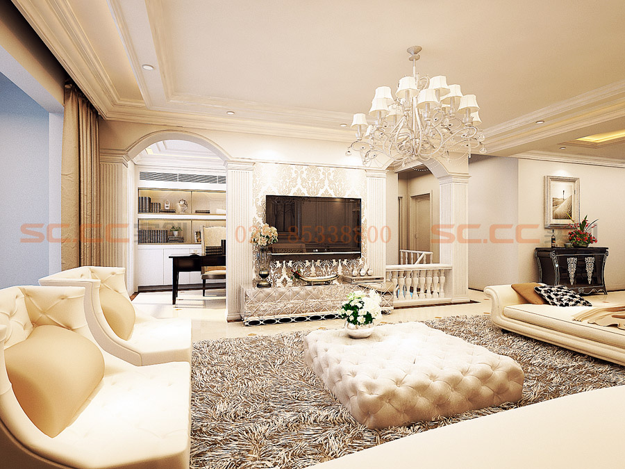 简欧 四居 装修 豪宅 客厅图片来自南京实创装饰夏雨荷在细腻的欧风豪宅的分享