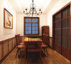 这是一个三室两厅一厨两卫的户型，此案的风格是美式乡村风格。