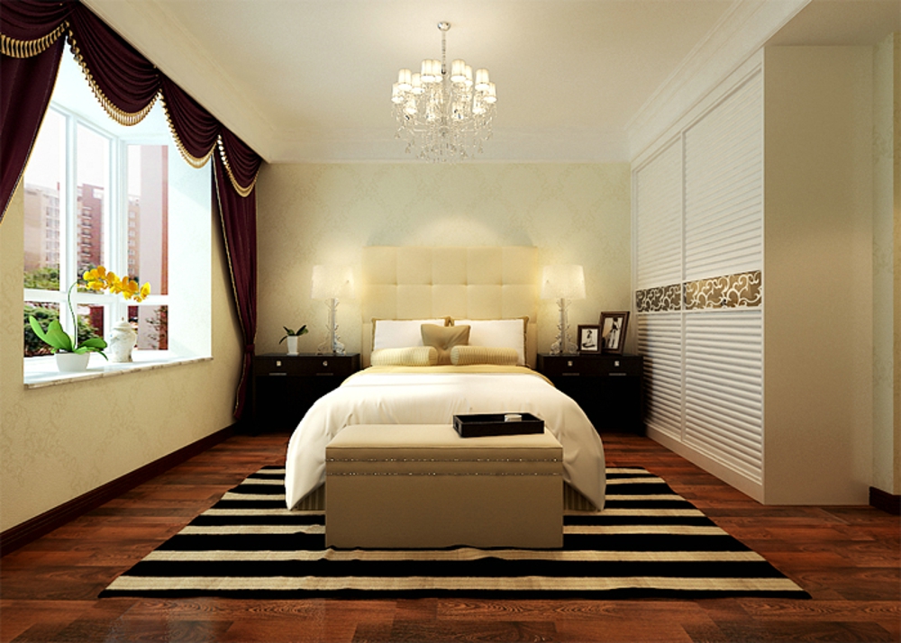 三居 简约 卧室图片来自石家庄业之峰装饰虎子在卓达书香园132平米简约风格案例的分享