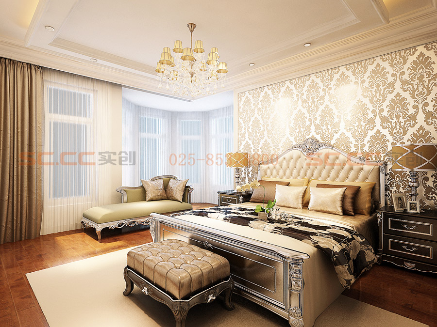 简欧 四居 装修 豪宅 卧室图片来自南京实创装饰夏雨荷在细腻的欧风豪宅的分享