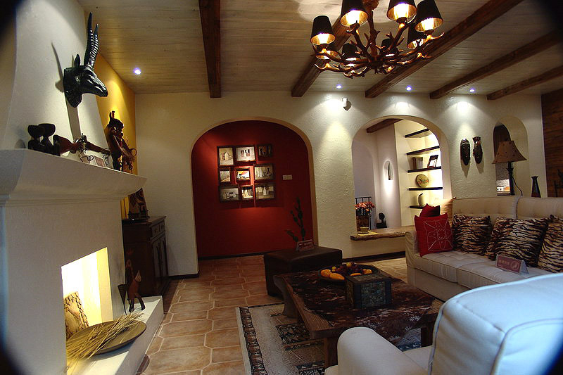 混搭 田园 美式 复式设计 家庭装修 阿拉奇设计 客厅图片来自阿拉奇设计在美式复式家庭装修的分享