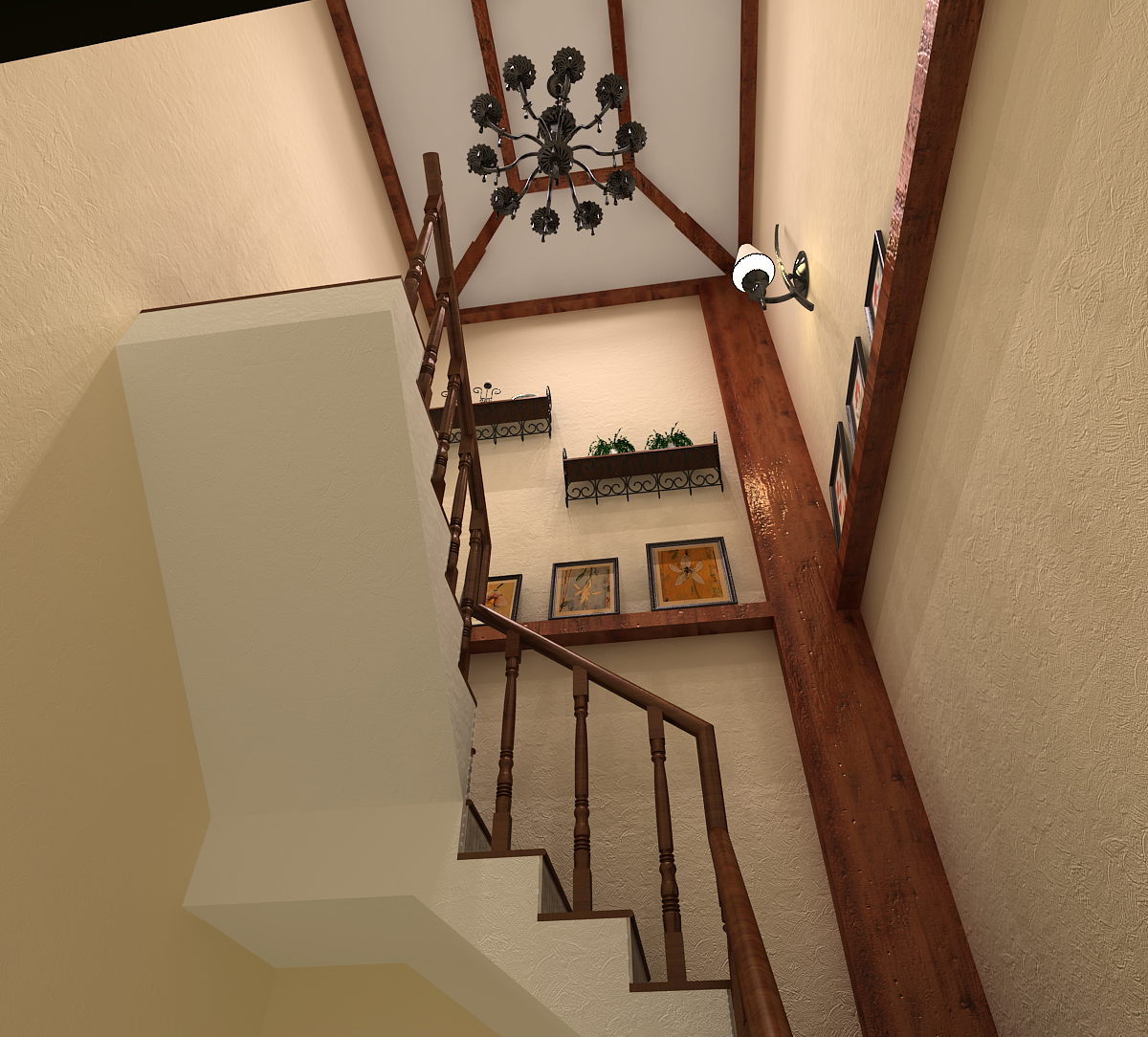 简约 别墅 欧式 美式 乡村 楼梯图片来自孙进进在255平美式乡村装修效果图的分享
