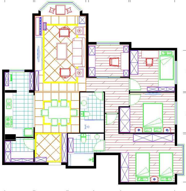 太阳园 效果图 家居 三居 中式 别墅 户型图图片来自YI依帆2012在太阳园三居新中式风格案例赏析的分享