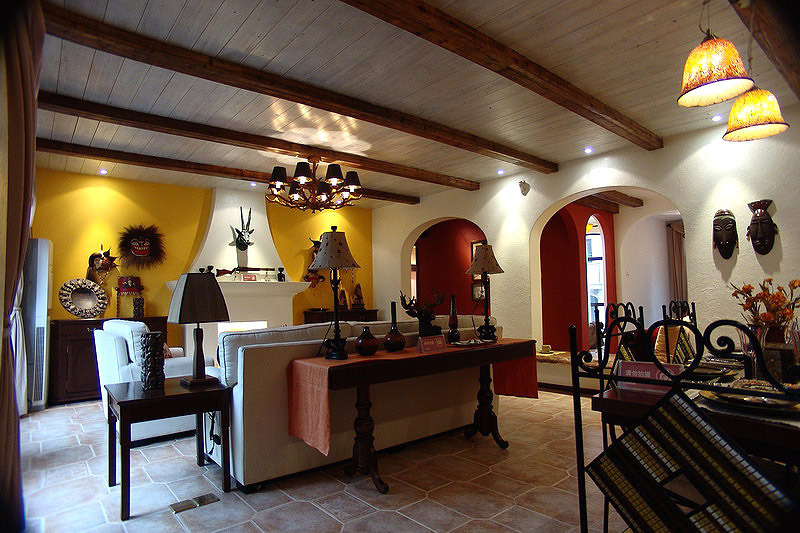 混搭 田园 美式 复式设计 家庭装修 阿拉奇设计 客厅图片来自阿拉奇设计在美式复式家庭装修的分享