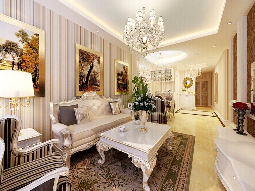 欧式 二居 收纳 白领 80后 小资 客厅图片来自阳光力天装饰在福居-97㎡-新古典风格的分享