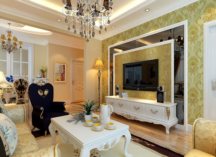 简约 欧式 二居 白领 收纳 80后 小资 客厅图片来自实创装饰百灵在98平米房山乐活城欧式两居的分享