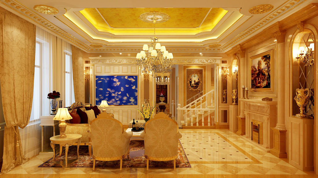 别墅 白领 法式风格 尚层装饰 客厅 客厅图片来自北京别墅装修案例在传统法式风格下的个性设计的分享