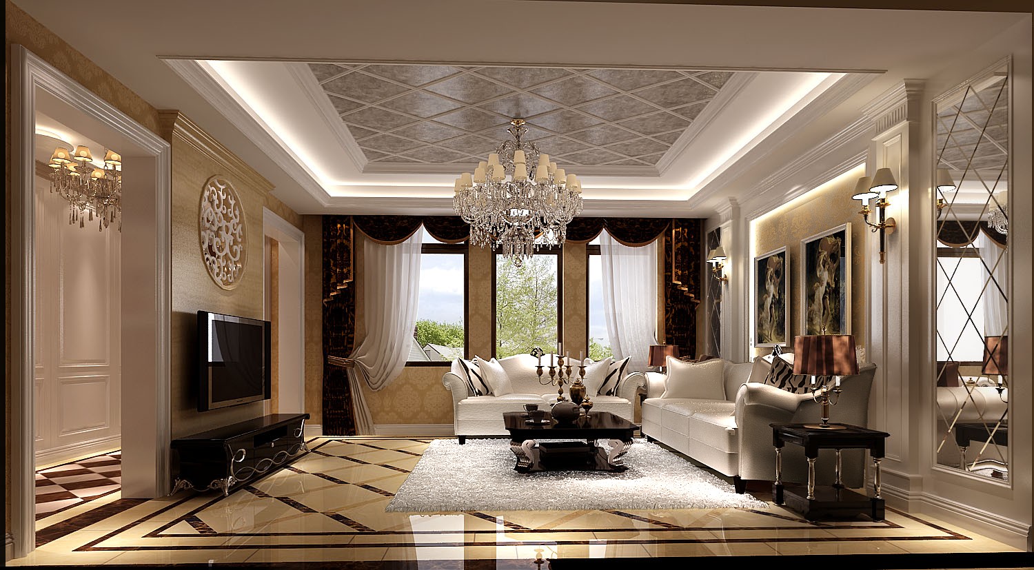 欧式 别墅 80后 叠拼 客厅图片来自高度国际装饰宋增会在中海尚湖世家300平叠拼欧式别墅的分享
