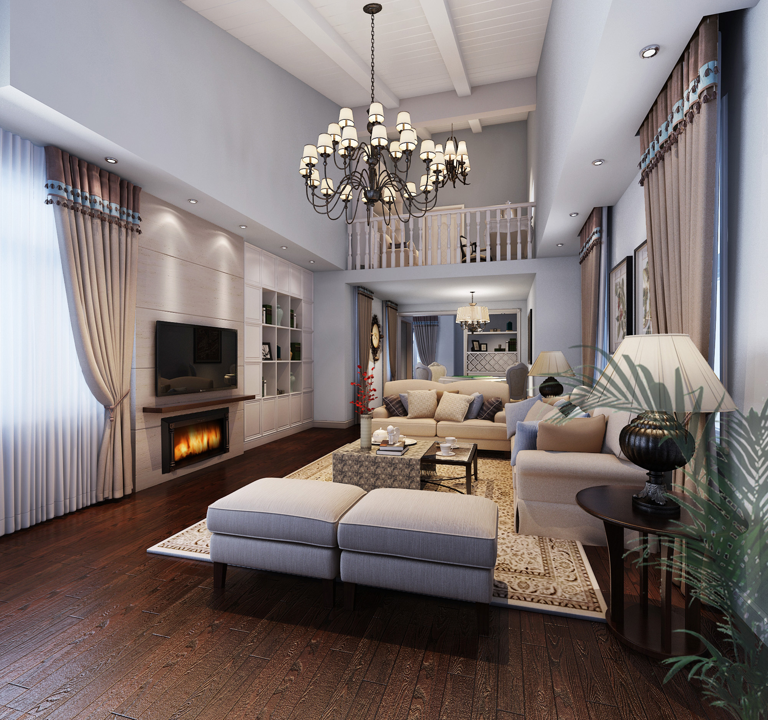 客厅图片来自尚层别墅设计在龙湾别墅富于生活气息的别墅设计的分享