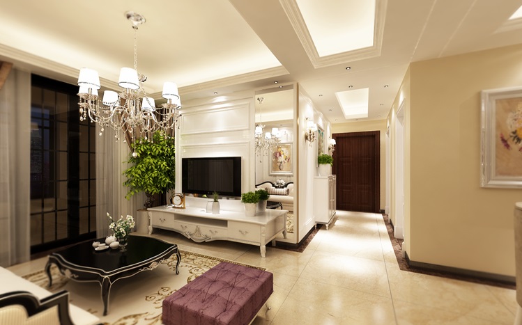 二居 欧式 混搭 客厅图片来自天津实创装饰集团l在华城浩苑83㎡优雅两居的分享
