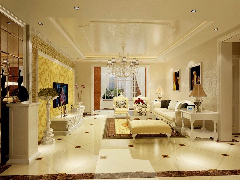 欧式 二居 客厅图片来自天津实创装饰集团l在北欧风格丨香邑国际151㎡的分享