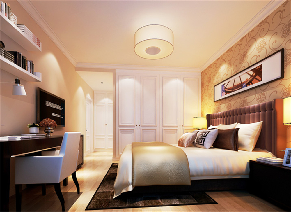 欧式 三居 白领 收纳 80后 小资 卧室图片来自实创装饰完美家装在建邦华庭 127平简欧风格案例赏析的分享
