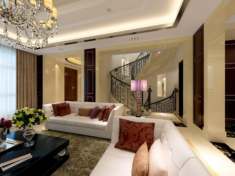 欧式 别墅 客厅图片来自实创装饰潘少森在完美演绎欧式古典的分享