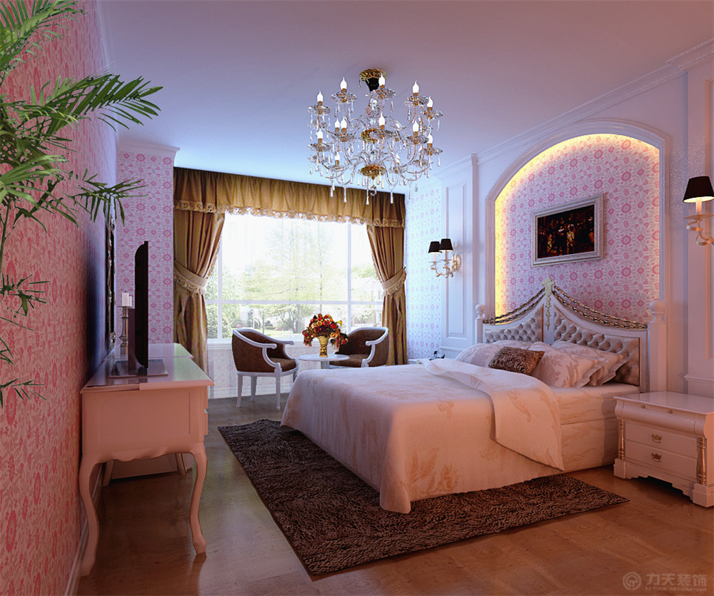欧式 三居 白领 收纳 80后 小资 卧室图片来自阳光力天装饰在西局欣园-140㎡-欧式风格的分享